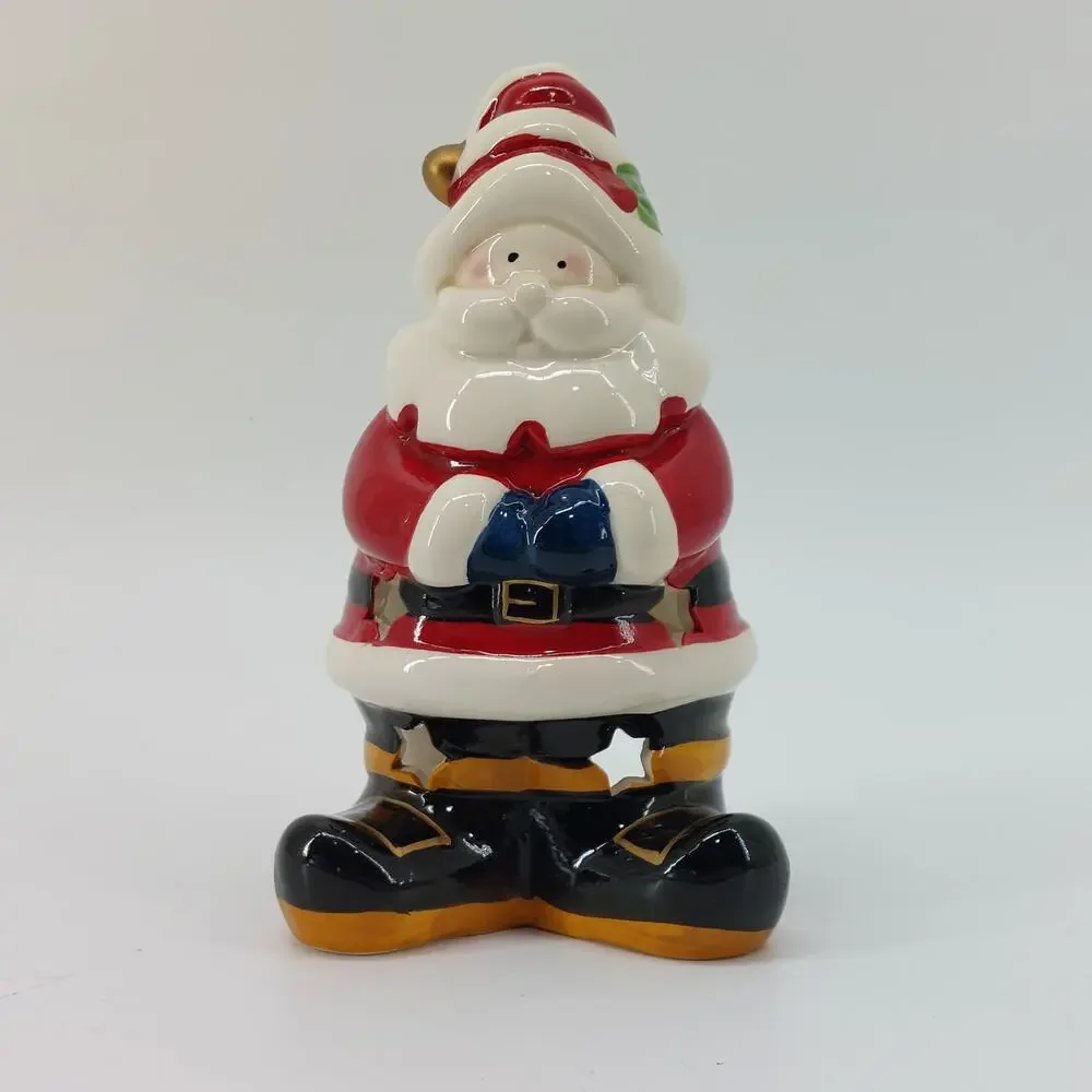 Christmas Santa Holiday Tea Light Holder Candle Decor Red